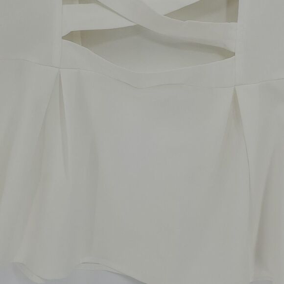 I.C.U. white sleevless blouse, lattice‎ back size  large. Office, school.… - Picture 6 of 9